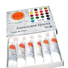 К01017 Фарби акрилові 6шт/12мл. сірий