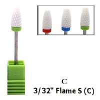 миниатюра для товара: Насадка для фрезера кераміка C 3/32 Flame S (зелена) NFK-04